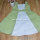 Green White Splice A Line Dress